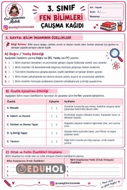 3. Sınıf Fen Bilimleri | Bilim İnsanlarının Ortak Özellikleri