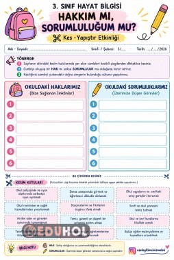 3. Sınıf Hayat Bilgisi | Hakkım mı, Sorumluluğum mu? 🎒✏️