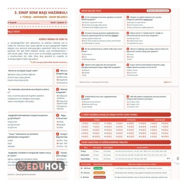 3. SINIF SENE BAŞI HAZIRBULUNUŞLUK SINAVI ★ TÜRKÇE - MATEMATİK - HAYAT BİLGİSİ SEVİYE TESPİT TESTİ ★