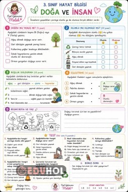 3.SINIF HAYAT BİLGİSİ DOĞA VE İNSAN ÇALIŞMA SAYFASI