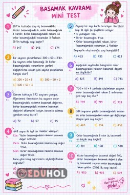 📚 BASAMAK KAVRAMI MİNİ TEST | 3. SINIF MATEMATİK