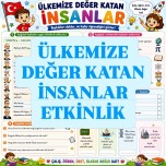 Ülkemize değer katan insanlar sınıf içi etkinlik
