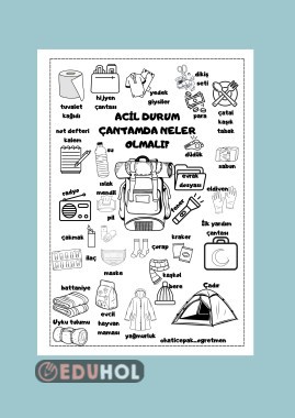 ACİL DURUM ÇANTAM BOYAMA SAYFASI
