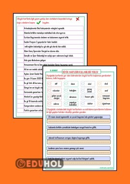 BÜYÜK HARFLERİN KULLANILDIĞI YERLER ETKİNLİĞİ