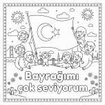 Bayrağımı Seviyorum Boyama