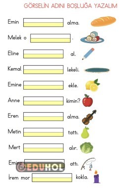 m-M Sesi ile kelime boşluk doldurma ve metin yazma