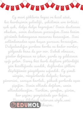 Bayrak Şiiri ile El baskısı