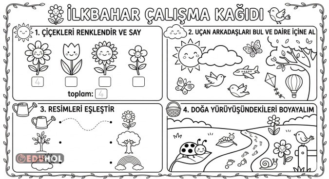 İLKBAHAR BOYAMA SAYFASI