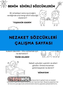 NEZAKET SÖZCÜKLERİ DRAMA VE BOYAMA