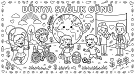 DÜNYA SAĞLIK GÜNÜ BOYAMA SAYFASI