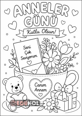 Anneler Günü Boyama Görseli!