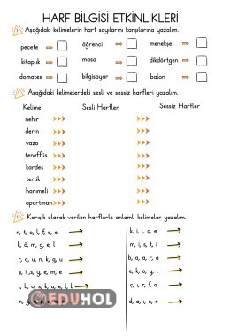 3.SINIF HARF BİLGİSİ