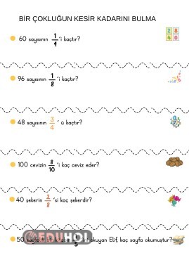 BİR ÇOKLUĞUN KESİR KADARINI BULMA