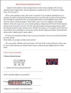 10 Aralık İnsan Hakları Günü okuma anlama metni