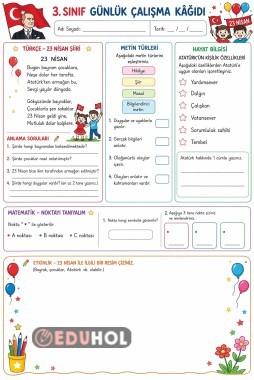 GÜNLÜK ÇALIŞMA KAĞIDI