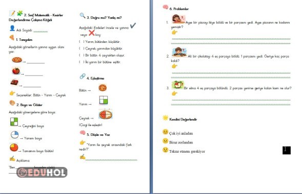 Kesirler değerlendirme çalışması