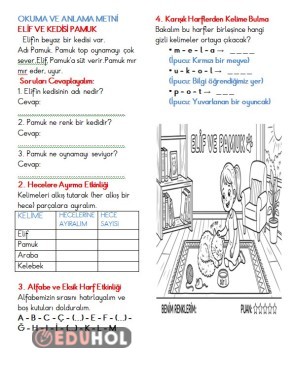 Okuma Anlama hecelerine ayırma ve alfabe çalışması