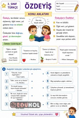 Özdeyiş konu anlatımı ve etkinliği