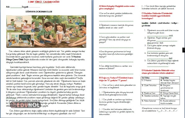 TÜRKÇE OKUMA ANLAMA METNİ VE SORULARI