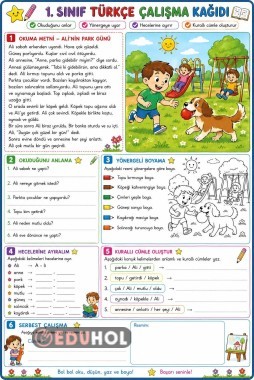 TÜRKÇE YÖNERGELİ OKUMA ANLAMA KURALLI CÜMLE KURMA VE HECELERİNE AYIRMA ÇALIŞMA KAĞIDI