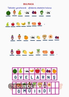 Yerli Malı Haftasına uygun atasözü bulma etkinliği