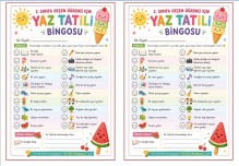 Yaz tatili için bingo etkinliği