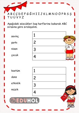 23 Nisan temalı sözcükleri Abece sırasına göre sıralama