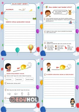 HAYAT BİLGİSİ DERSİ BİLİM TEKNOLOJİ VE SANAT BALON ROKET DENEYİ