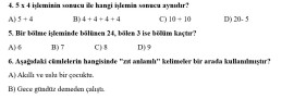 3. SINIF MİNİ TEST