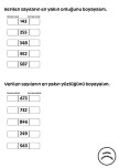 Üç Basamaklı Sayıları Onluğa ve Yüzlüğe Yuvarlama