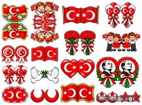 Milli Bayram Cam Süsleri(Siyah-Beyaz,Renkli)