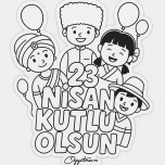 23 Nisan boyama sayfası  ( Tek sayfa)