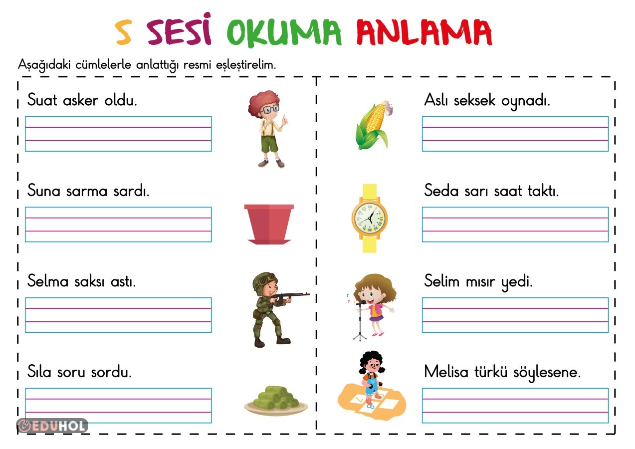 S Sesi Okuma Anlama | Eduhol - Ders Videoları İzle Online Test Çöz Etkinlik İndir