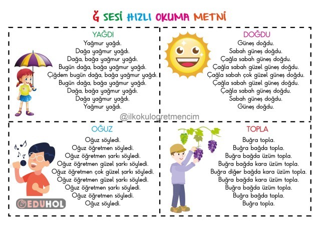 Ğ Sesi Hızlı Okuma · Eduhol - Etkinlik İndir Oyun Oyna Test Çöz Video İzle