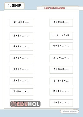 1 sınıf matematik eşitlik kavramı-2