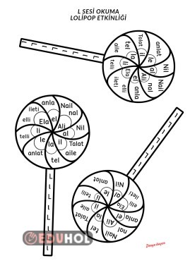 L sesi lolipop okuma( 3 öğrencilik)