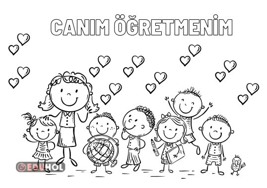 Öğretmenler günü boyama sayfası 3
