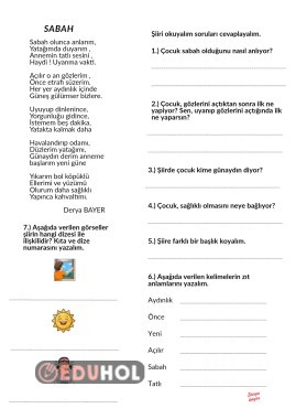 Okuduğunu anlama ( Sabah şiir)