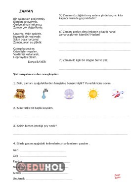 Okuduğunu anlama ( Zaman şiir )