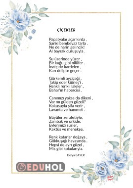 Şiir okuma sayfası ( ÇİÇEKLER)