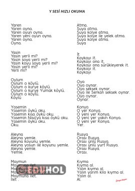 Y sesi hızlı okuma metinleri
