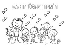 Öğretmenler günü boyama sayfası 3
