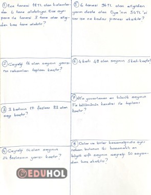 2. Sınıf Zor problemler 2