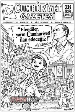 28 Ekim gazetesi boyama sayfası