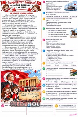 Cumhuriyet Bayramı Okuduğunu Anlama metni