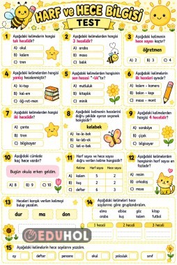 Harf ve Hece Bilgisi Mini Test