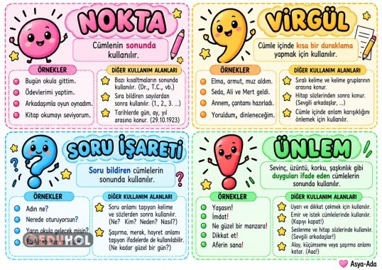 Noktalama İşaretleri defter notu