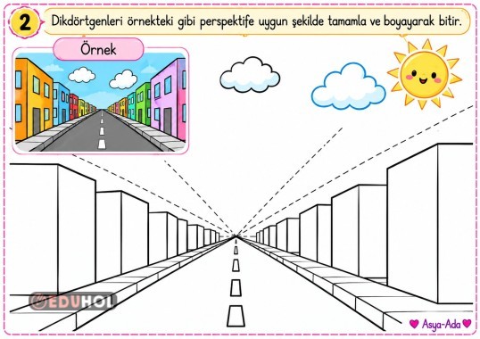 Perspektif resmi tamamlama ve boyama