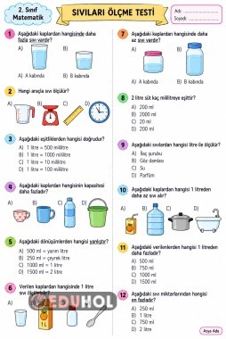 Sıvıları Ölçme Test