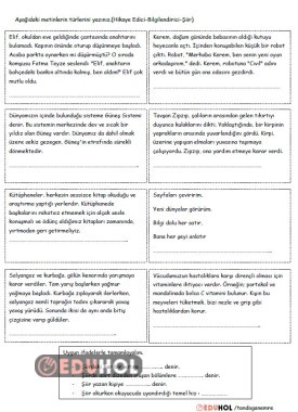 3.Sınıf Metin Türleri ( Bilgilendirici, Hikaye Edici , Şiir)